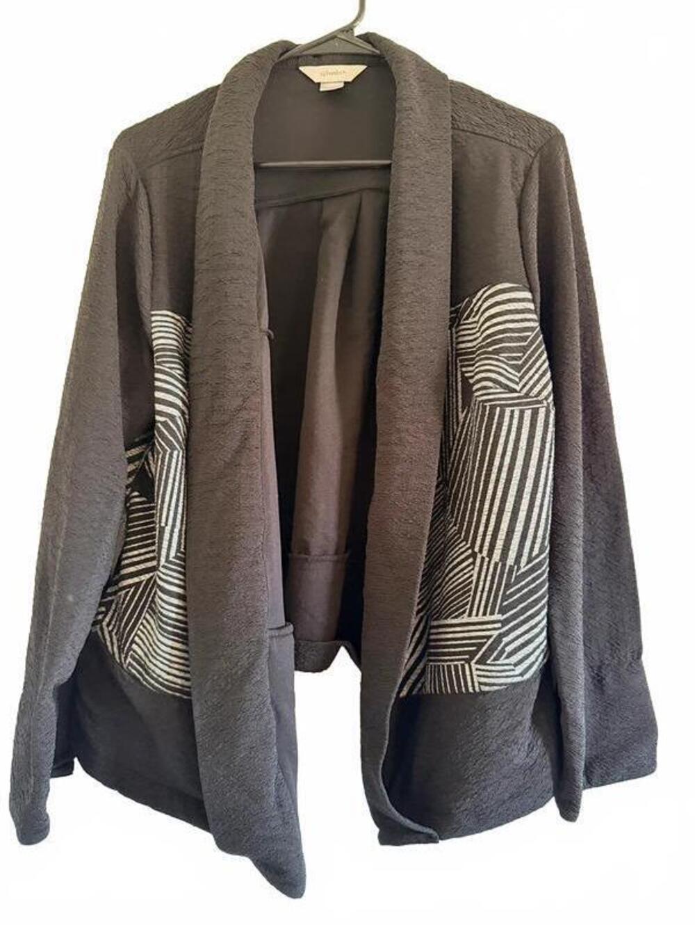 CJ Banks women’s black and gray cardigan size 1X SKUW040